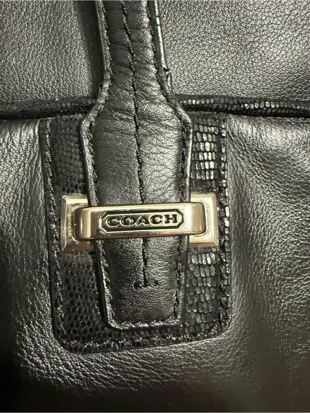 Authentic Coach Taylor Leather North/South Tote Bag Black F25941